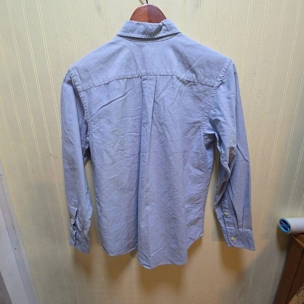 Ralph Lauren Shirt Boys 14 Blue Solid Oxford Button Down Long Sleeve Pony Logo